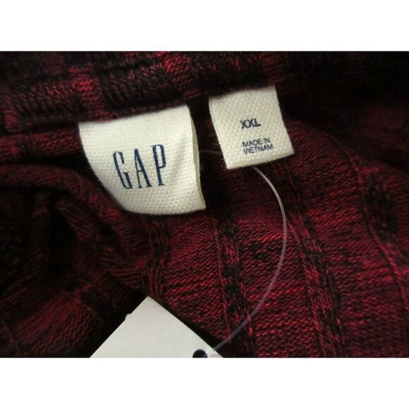 GAP Pullover V-Back Knit Top Sz XXL Red & Black Chevron Pattern Plus Size NEW - Picture 6 of 8
